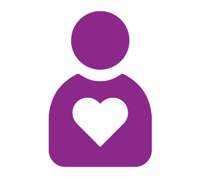 Person with heart icon